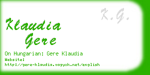 klaudia gere business card